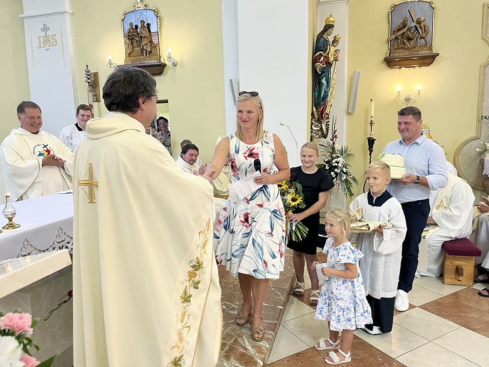 Gratulace od blatnických farníků.