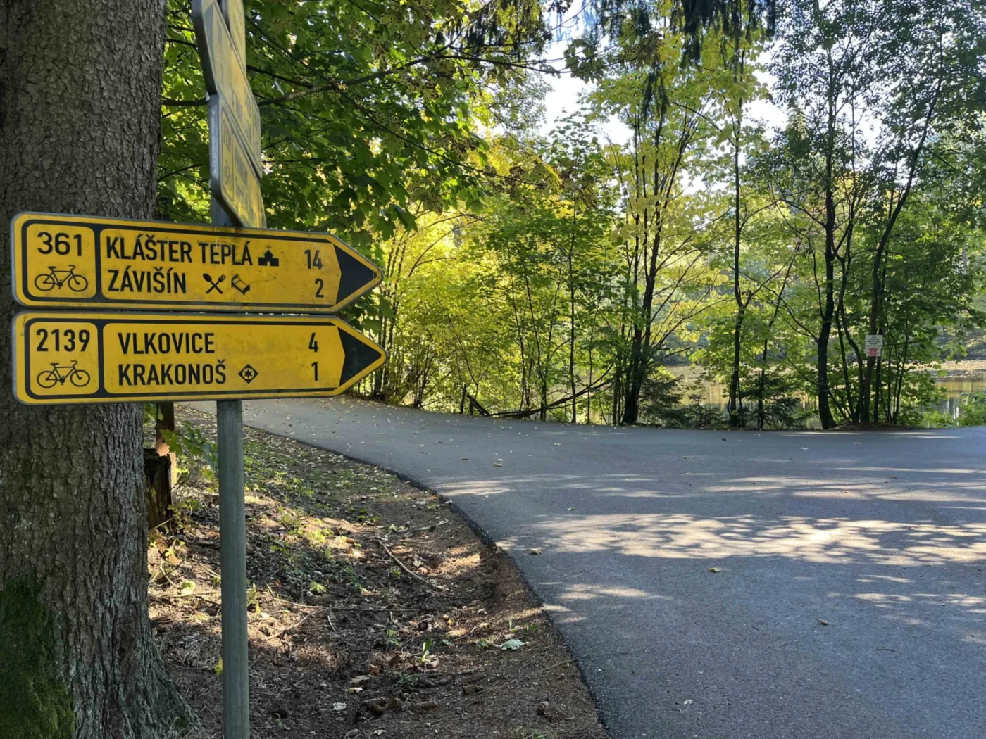 Na rozcestí při cestě k pstružímu jezírku.